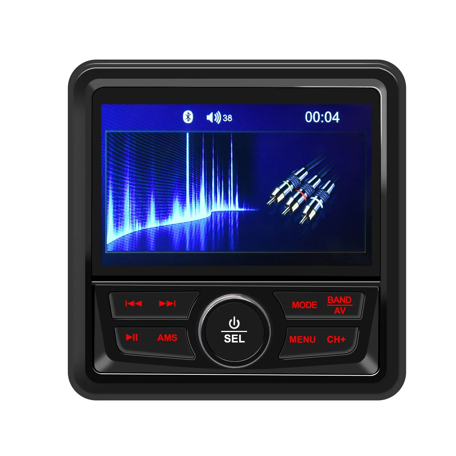 Reproductor Estéreo MP3 Bluetooth FM/USB Para Barcos Y UTV - Resistente A La Intemperie, Pantalla A Color 1.1"