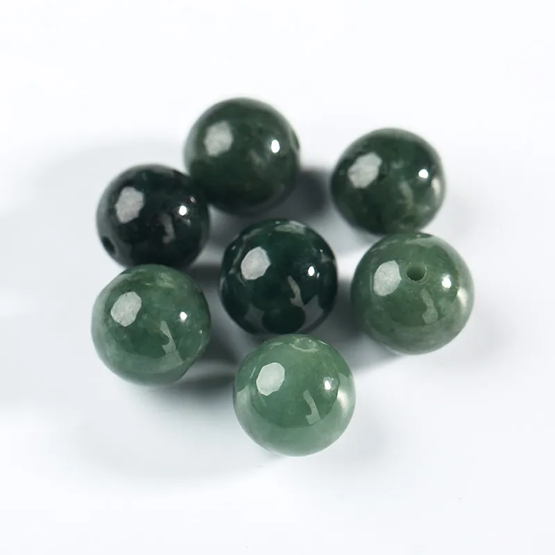 thumbnail image 2 of 15" Strand Natural Smooth Light Green Jade Gemstone Beads – Round, 4/6/8/10/12mm – Pony/E-Beads For Jewellery Making 2 of 4