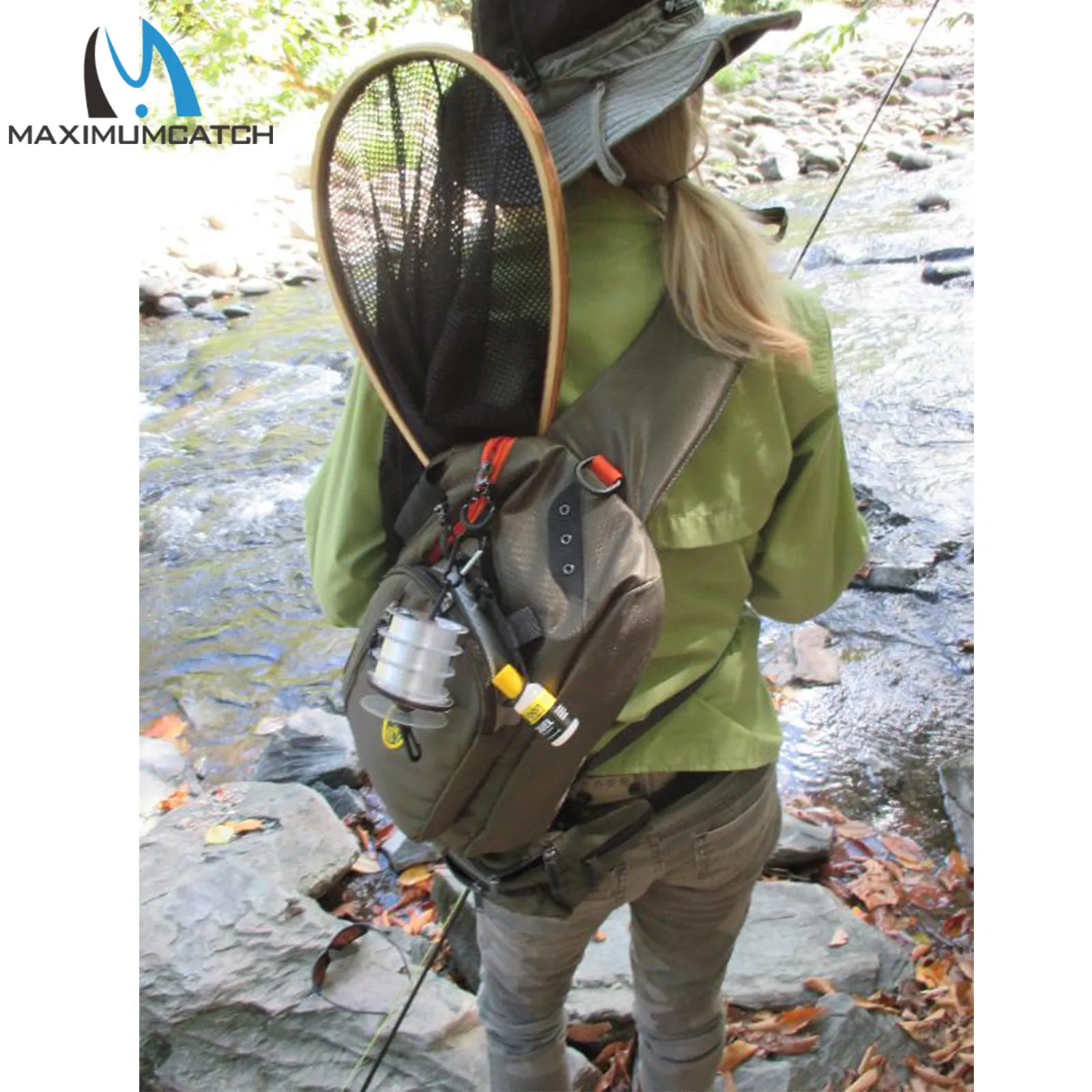 Fishing NEW VIEW Fishing Sling Bag, Waterproof Fly Tackle Bag