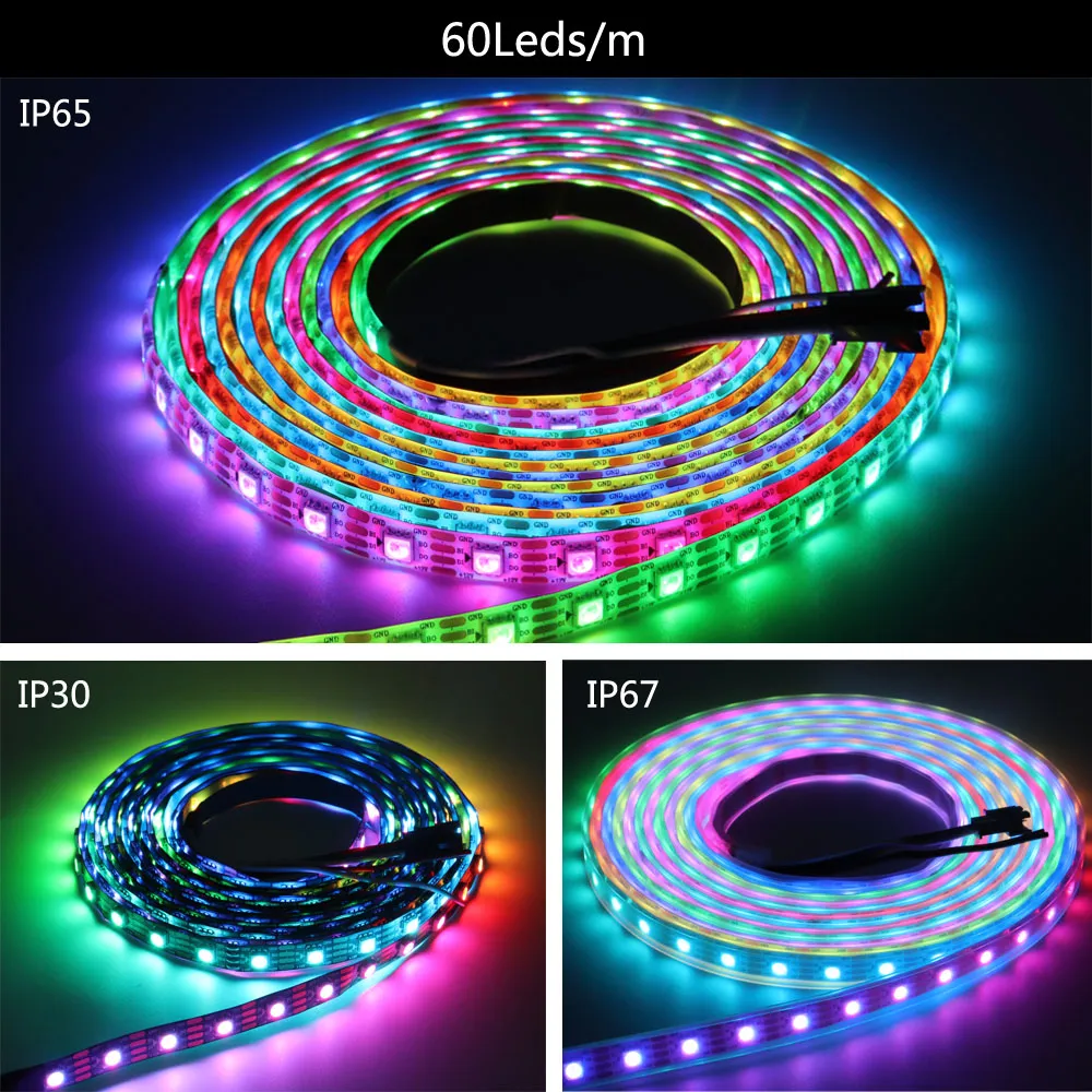 WS2811 WS2812B WS2813 WS2815 Individually Addressable RGB LED Strip ...