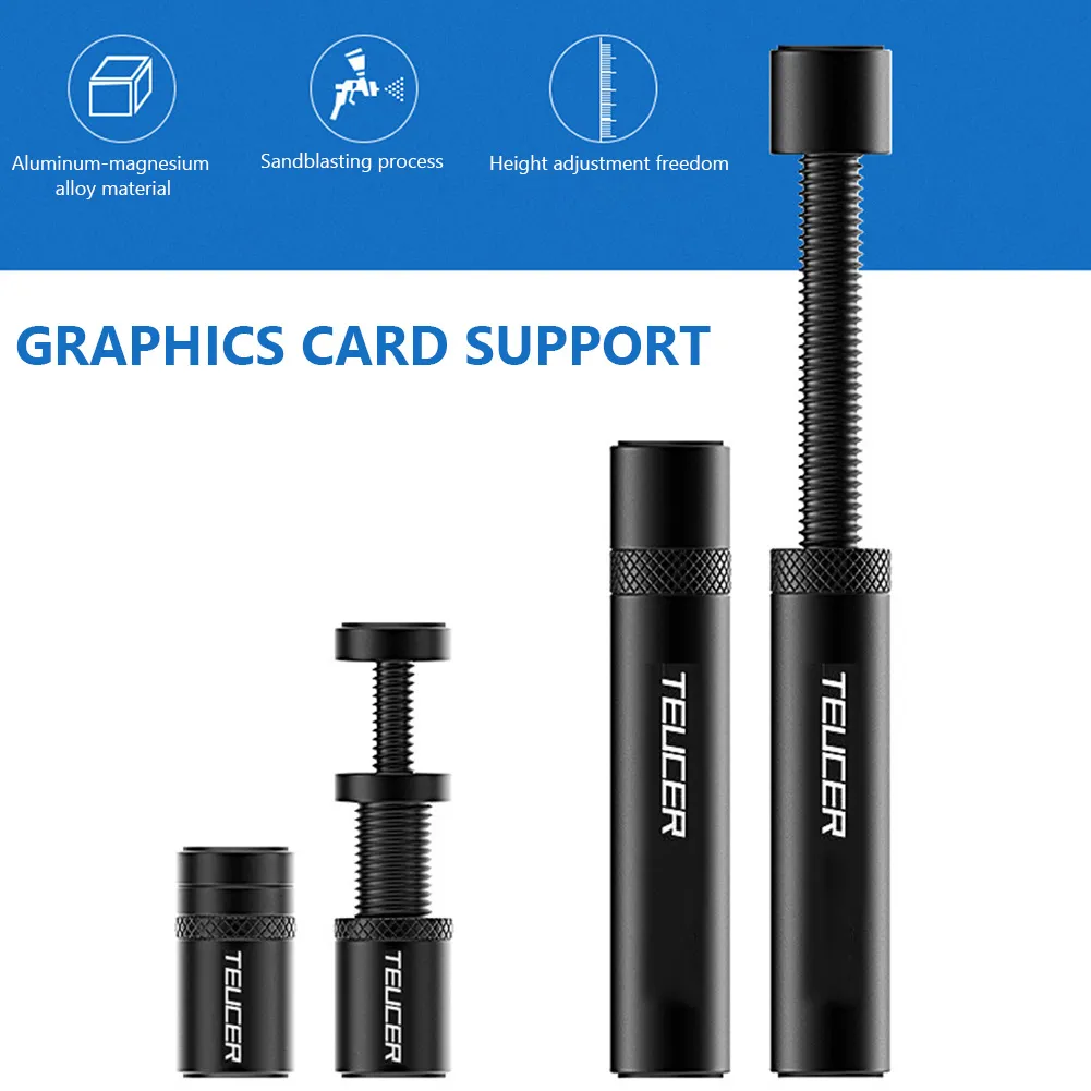 Gaming PC Case Aluminum Alloy Graphics Card Support Telescopic Rotating ...