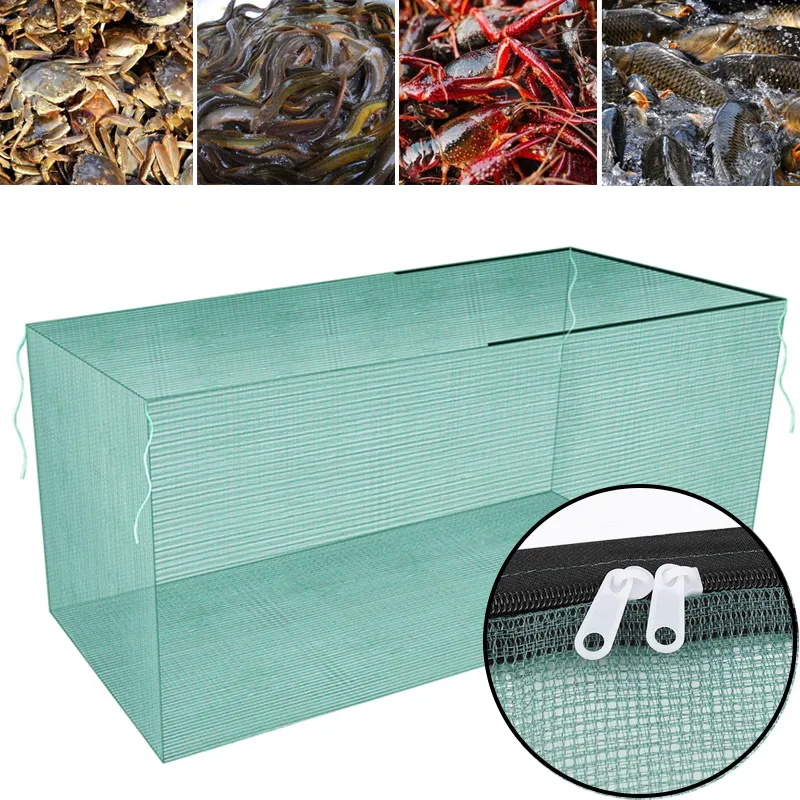 Customizable 10 Mesh Aquaculture Net Cage with Zipper, Anti-Escape ...