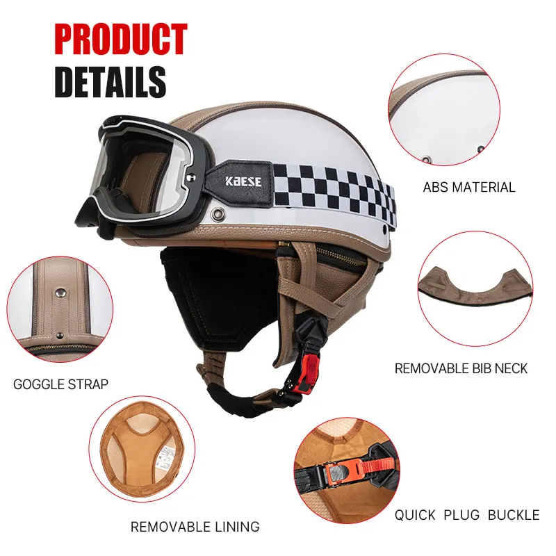Motorcycle Half Helmet ABS Vintage 1/2 Half Face... From Ddmyapr, $137.18 |  DHgate.Com