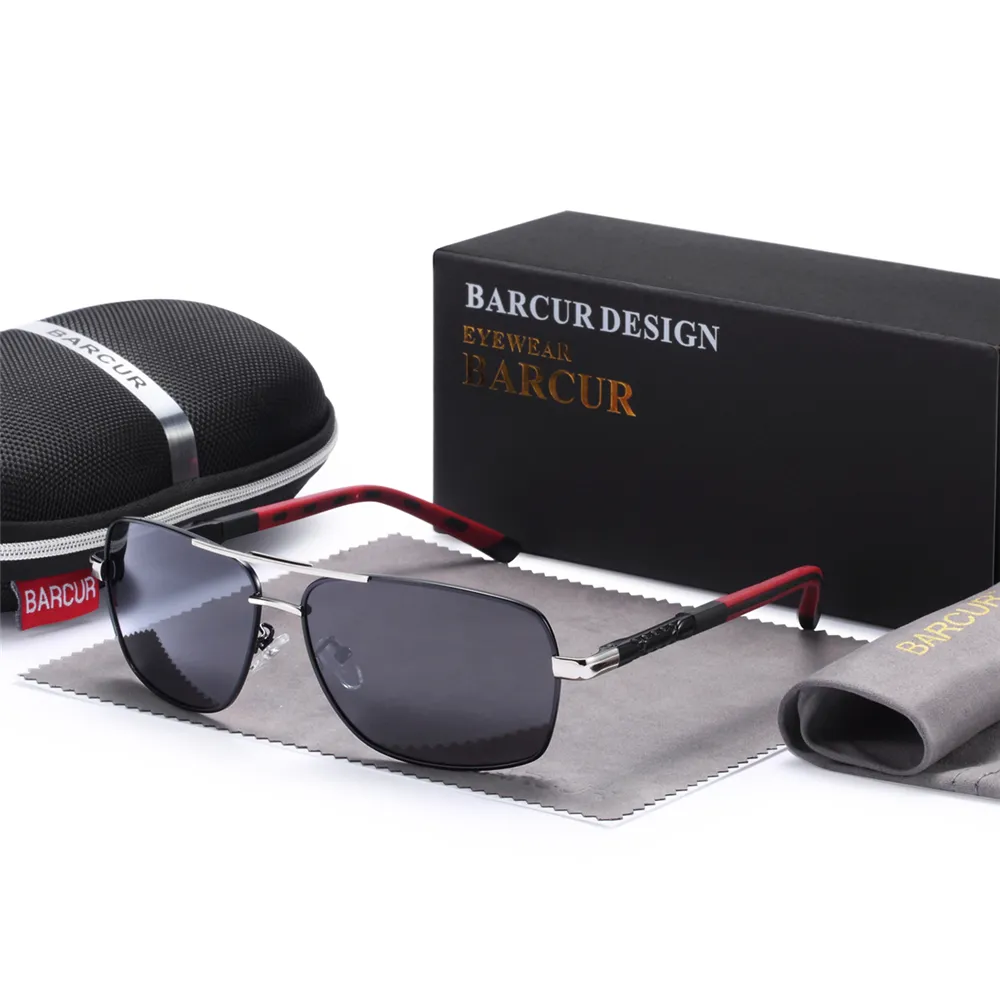 BARCUR Rectangle Polarized Sunglasses Driving Glasses Men  display picture 1
