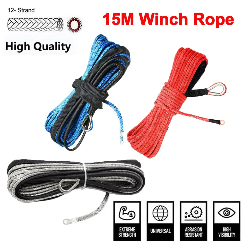 DHgate.com:Synthetic 7700LBs Winch Rope - 4.8mmx15M Ultra-Strong Towing ...