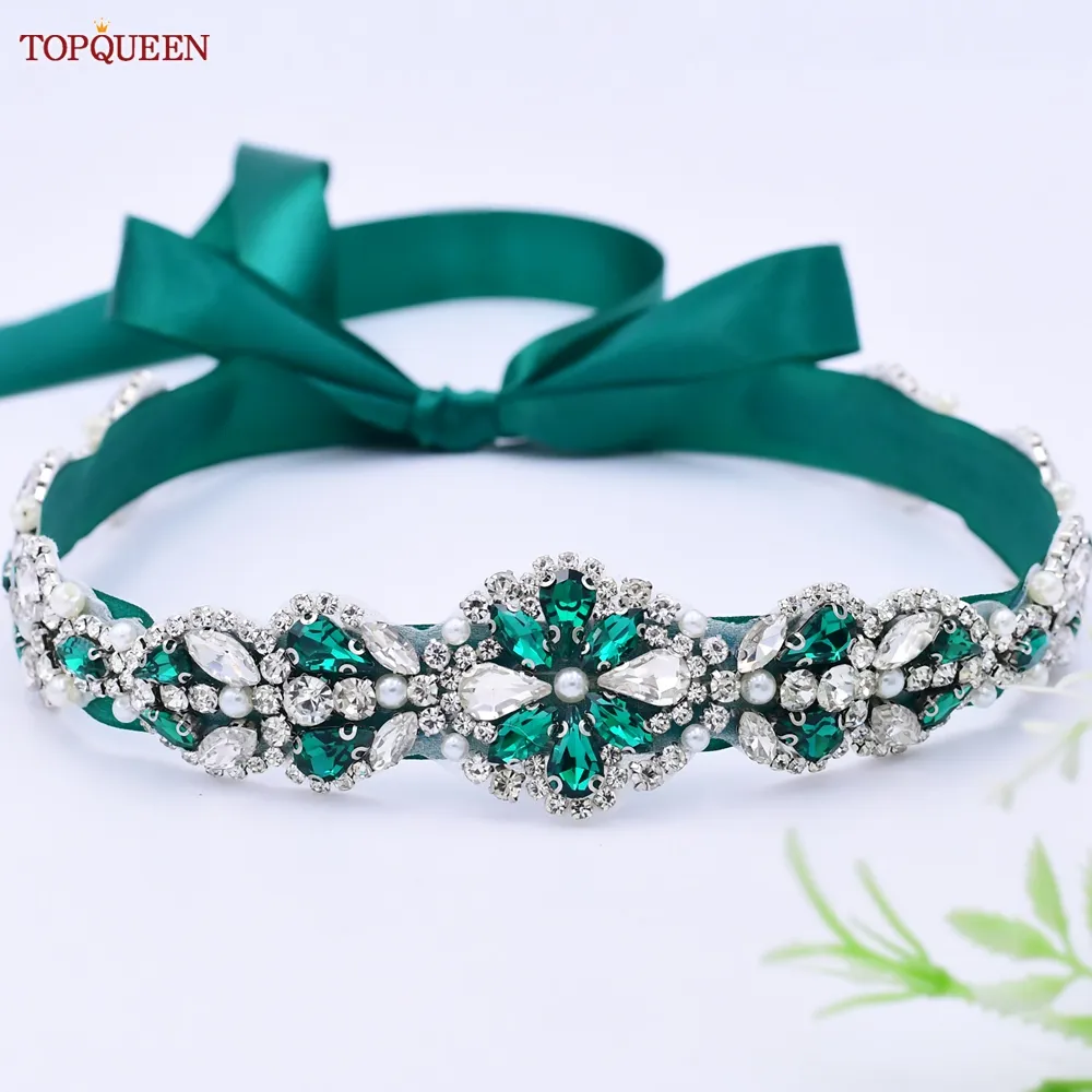TOPQUEEN S39 Emerald Green Rhinestone Wedding Dress Belt with Jewel  Appliques for Bridal and Evening Dresses from Dhgate Wedding Favors - price  26.79