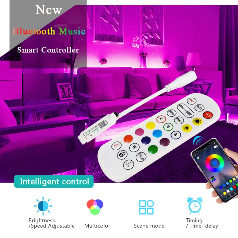 44-Key IR Remote LED Controller: Dimmer for RGB Christmas Strip Lights ...