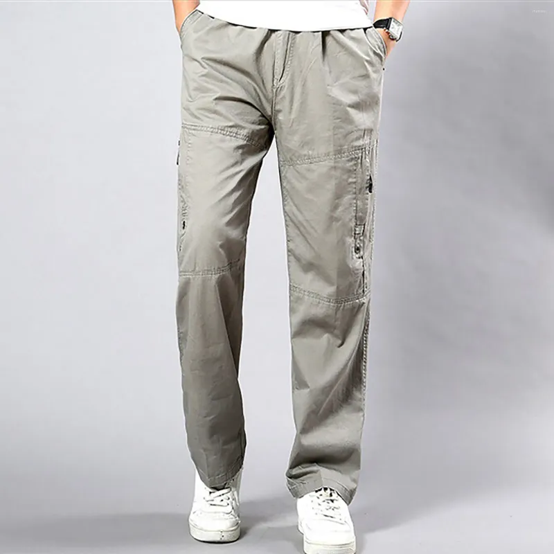 Men Fleece Lined Baggy Cargo Pants Wide Leg Trousers Hip Hop