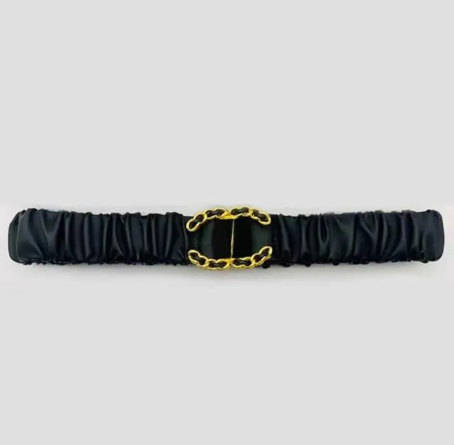 Luxury Elastic Designer Belt Black Waistband for Women s Jumpsuits