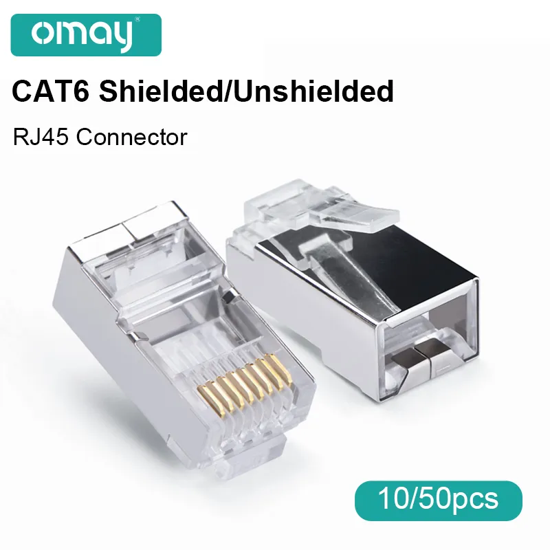 RJ45 CAT6 CAT5e Connector 8P8C Modular Plug Adapter Ethernet Cable Head ...