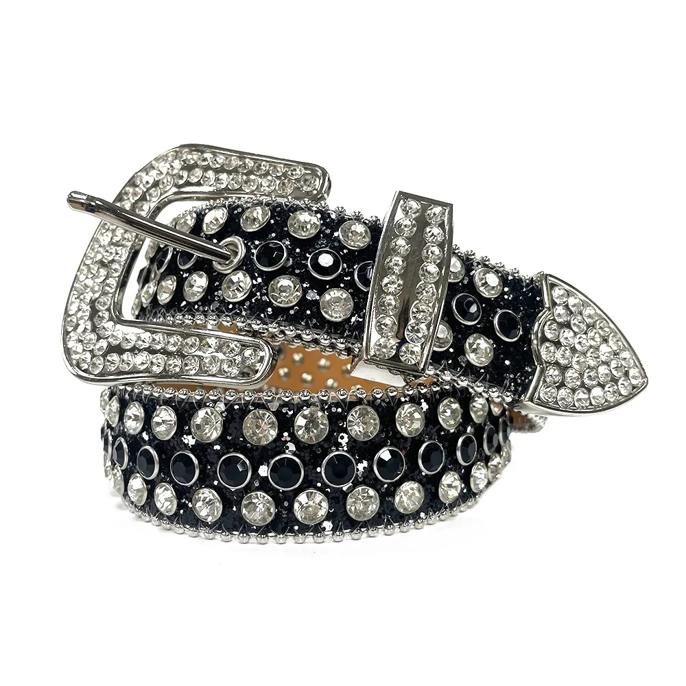 Western Rhinestone Belt with Colorful Crystal Buckle Decorative