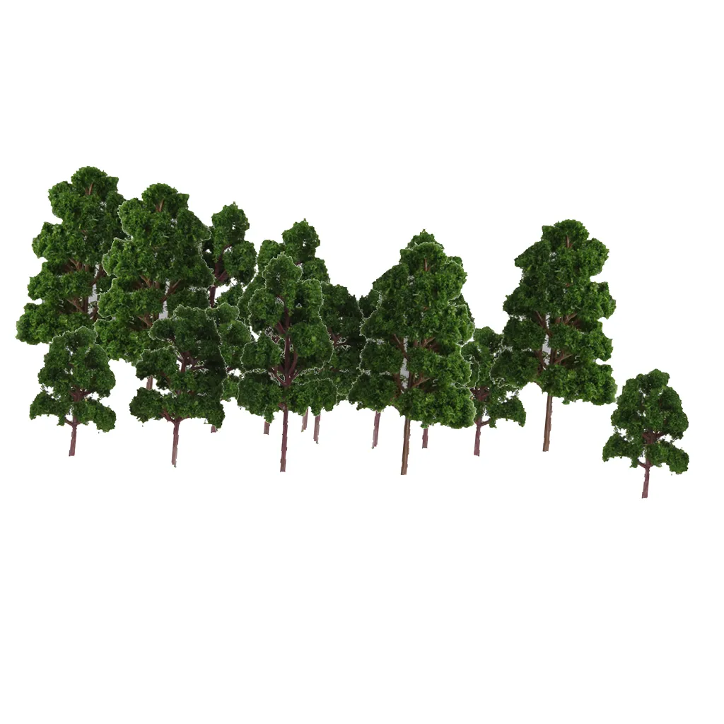 BCLONG 50PCS Trees Model Train Railroad Wargame Diorama Scenery Landscape Scale Diy
