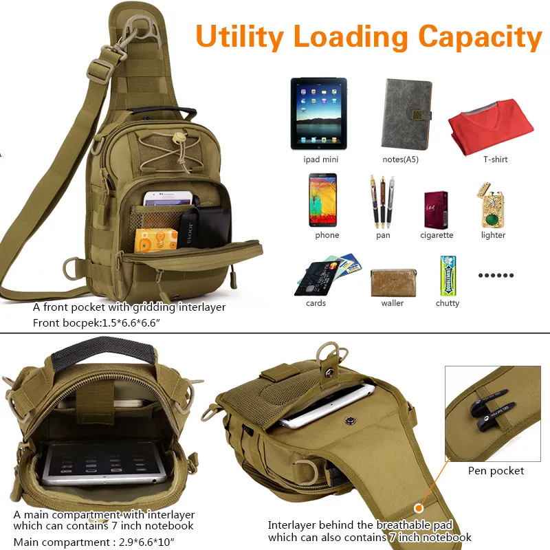 Waterproof Tactical Sling Mens Sling Backpack With Molle System Small EDC Pack For Outdoor Activities Rover Design And Four Way Storage Model 3505 From Homepro15 61.78 DHgate.Com