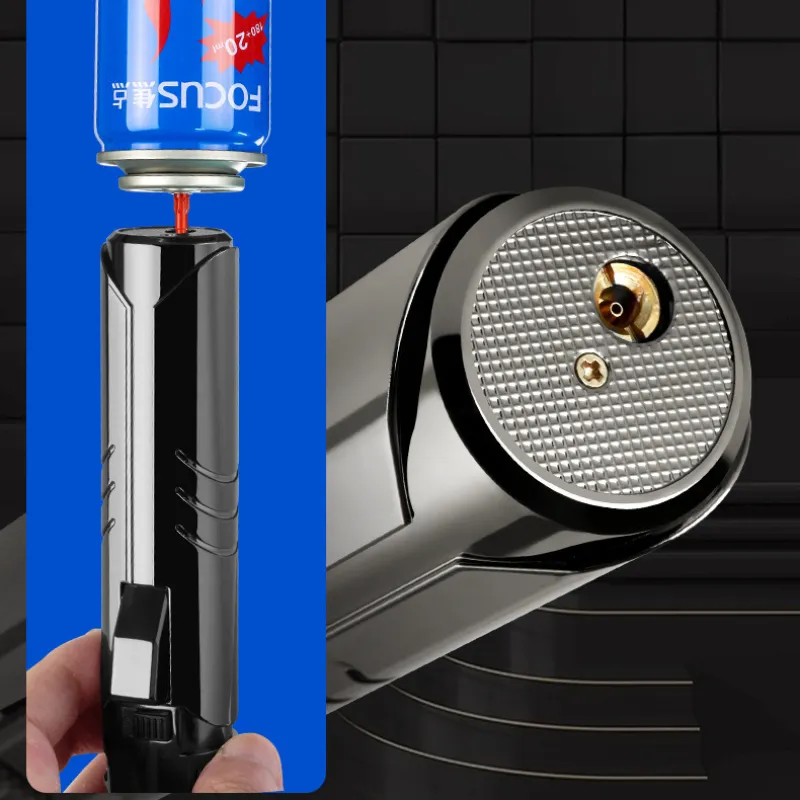 Blue Large Straight Gun Cigarette Lighter with Windproof Flame for Kitchen  and Outdoor Use