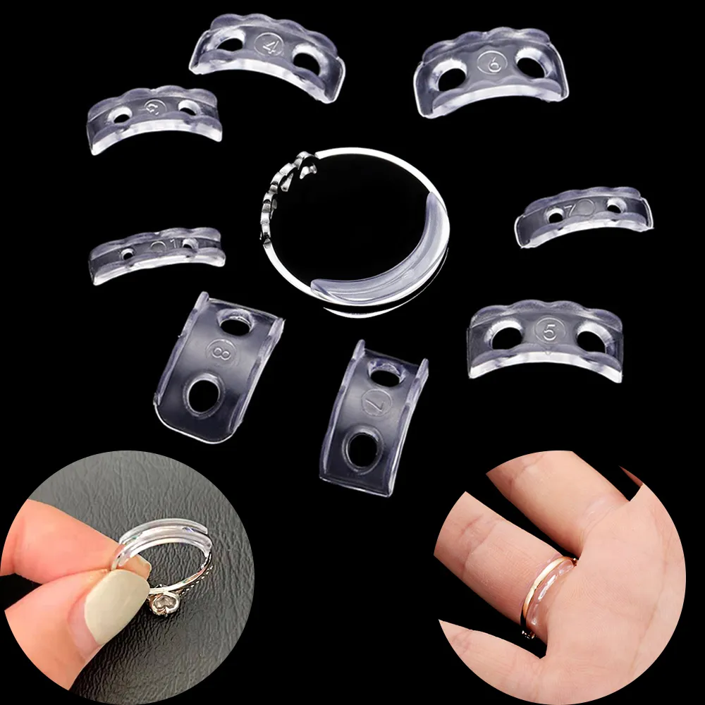 Silicone Ring Adjuster Invisible Ring Size Adjusters - 8 Piece Set For Loose Rings, Transparent Clip-On Guards For Men & Women Ring Size Adjuster Loose Ring