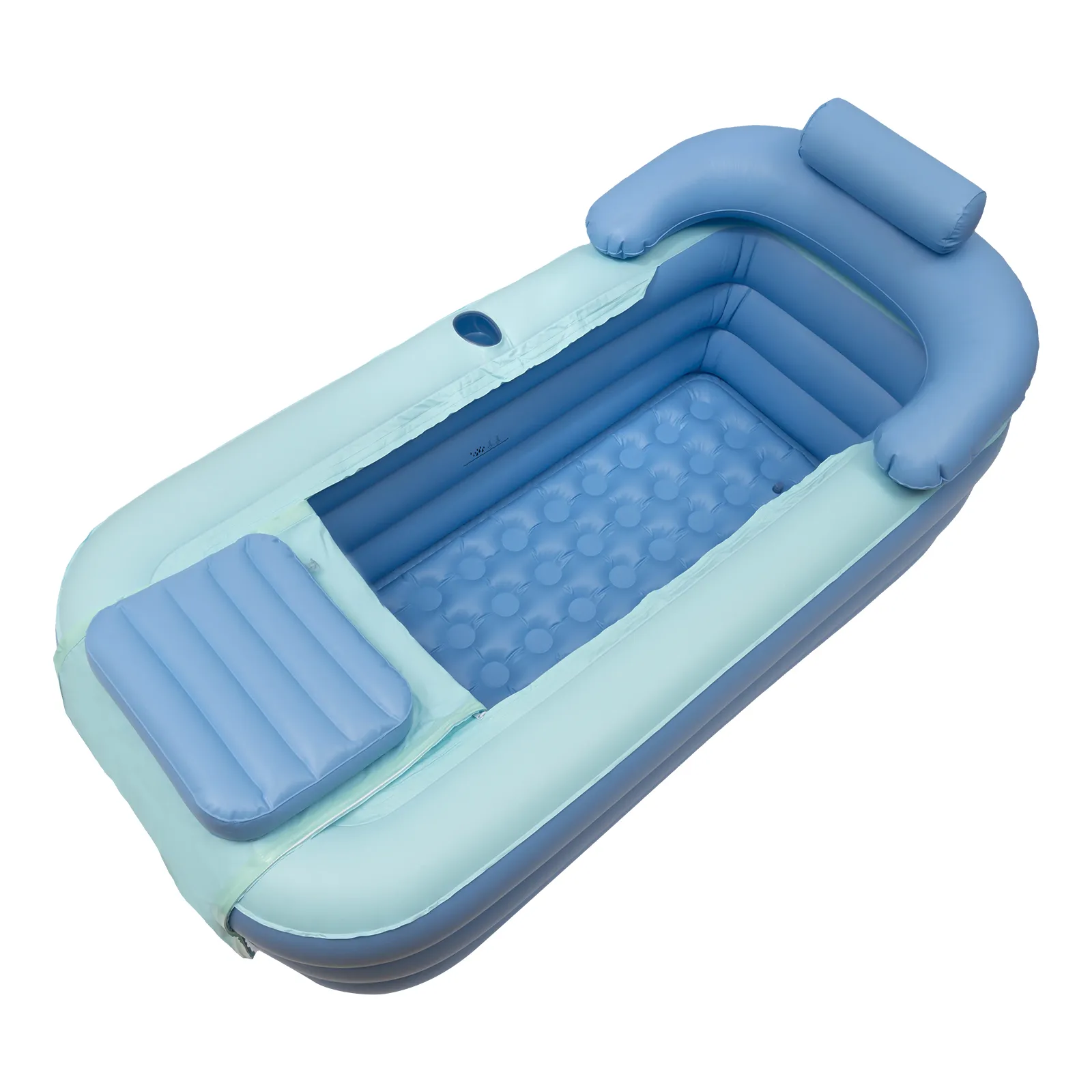 Inflatable Portable Foldable PVC Bathtub for Adults with Lid and ...