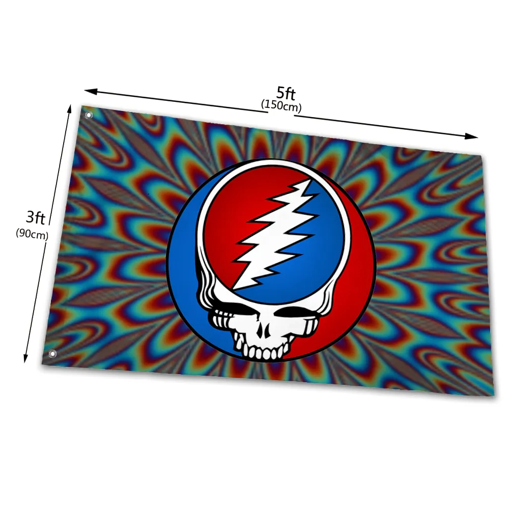 thumbnail image 2 of Grateful Dead Dancing Bears Flag, 3x5 Ft, Super Soft Polyester, Bright Multicolor, Perfect For Concerts, Dorms, Or Man Caves 2 of 6
