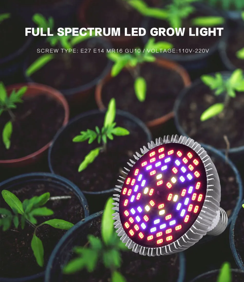 Full Spectrum LED Grow Light Lamp E27 E14 MR16 GU10 IR UV Indoor Plant ...