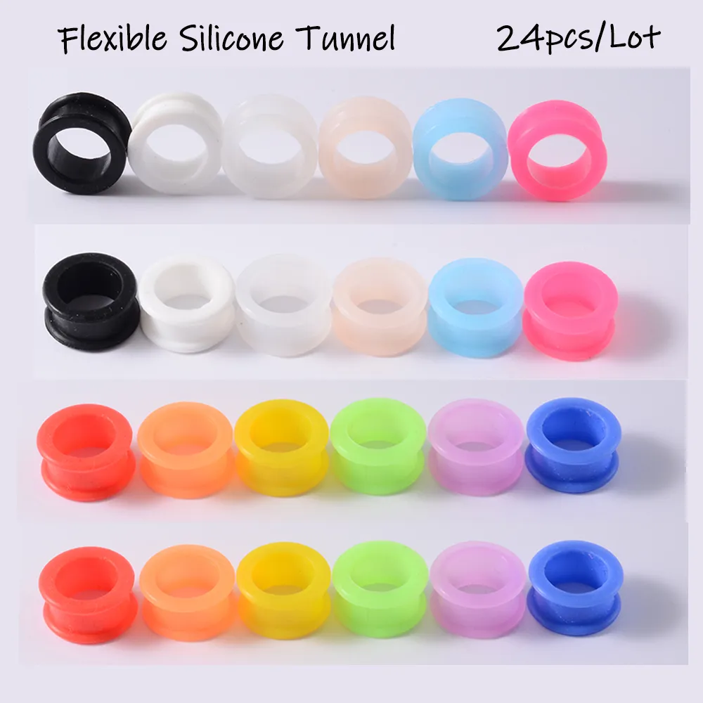 Ear Stretchng Kt 26-Pece Slcone - Double Flared Plugs (8g To 1
