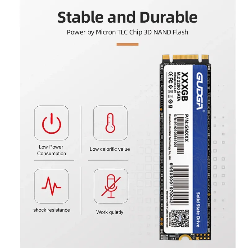 【新品未開封】GUDGA SSD 1TB m.2 2242 SATA GUDGA SSD SATA M2 1TB 512GB 2TB 256GB 128GB Ssd Hard Disk M