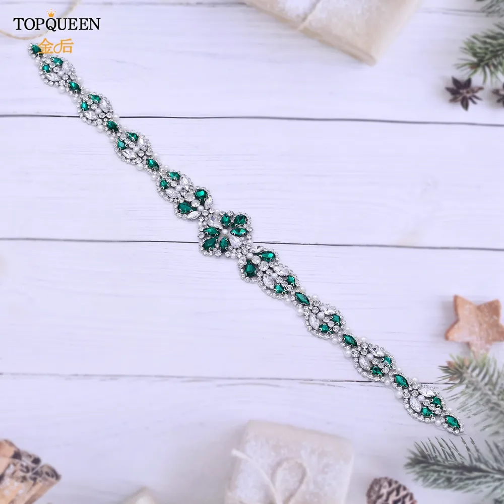 TOPQUEEN S39 Emerald Green Rhinestone Wedding Dress Belt with Jewel Appliques for Bridal and Evening Dresses from Dhgate Wedding Favors - price 26.79 TOPQUEEN S39 Emerald Green Rhinestone Wedding Dress Belt with Jewel Appliques for Bridal and Evening Dresses from Dhgate Wedding Favors - price 26.79