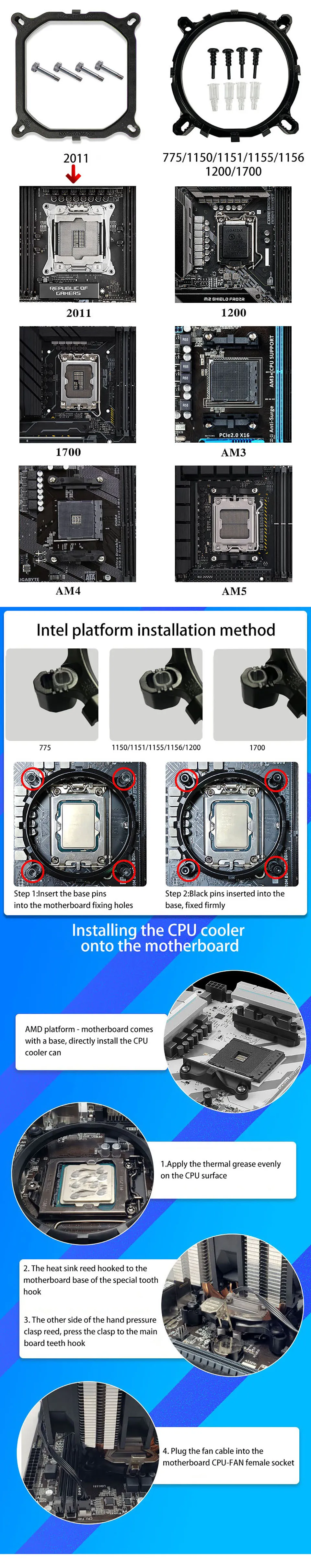 6 Heatpipe RGB CPU Cooler Radiator Silent PWM 4 Pin... From Ddmyday ...