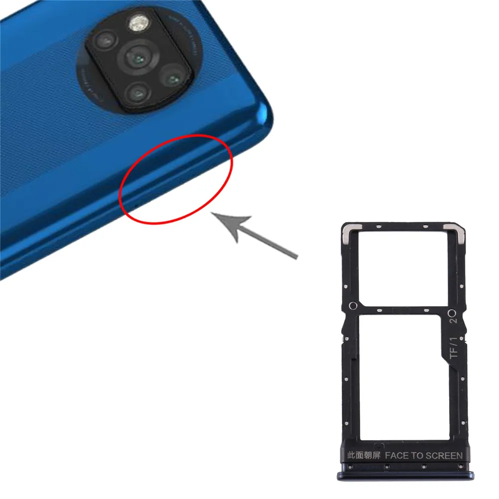 Tiroir Carte SIM De Remplacement Pour Xiaomi Poco X3 / X3 Pro - Pièce D'origine Avec Aiguille SIM Incluse - Qualité Eonpam
