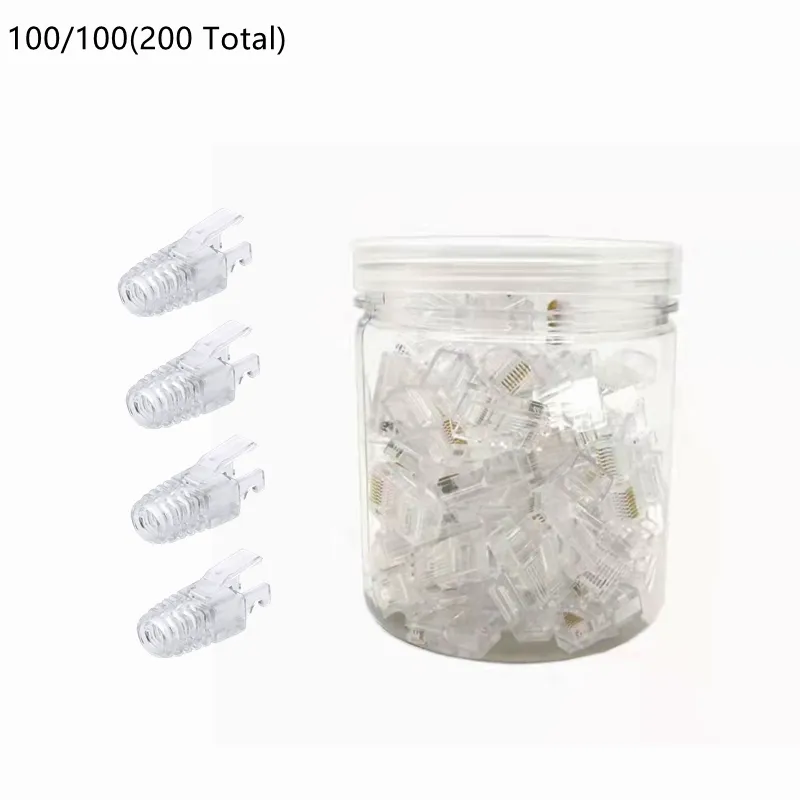 Total Rj45 Pack of 100/100 200 Total HTOC RJ45 Pass Through...