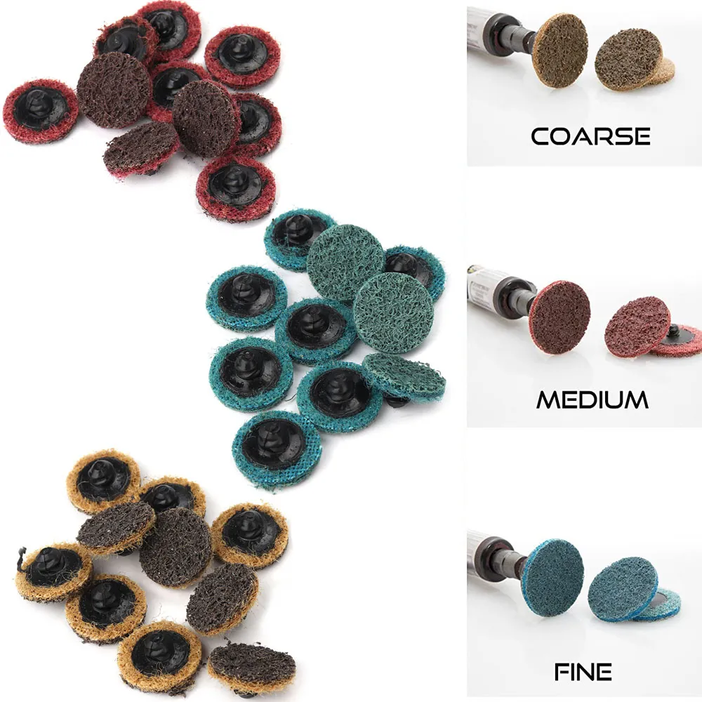 thumbnail image 2 of PMS Fine 2Inch Surface Conditioning Pad Abrasive Disc Roll Lock Quick 2 of 12