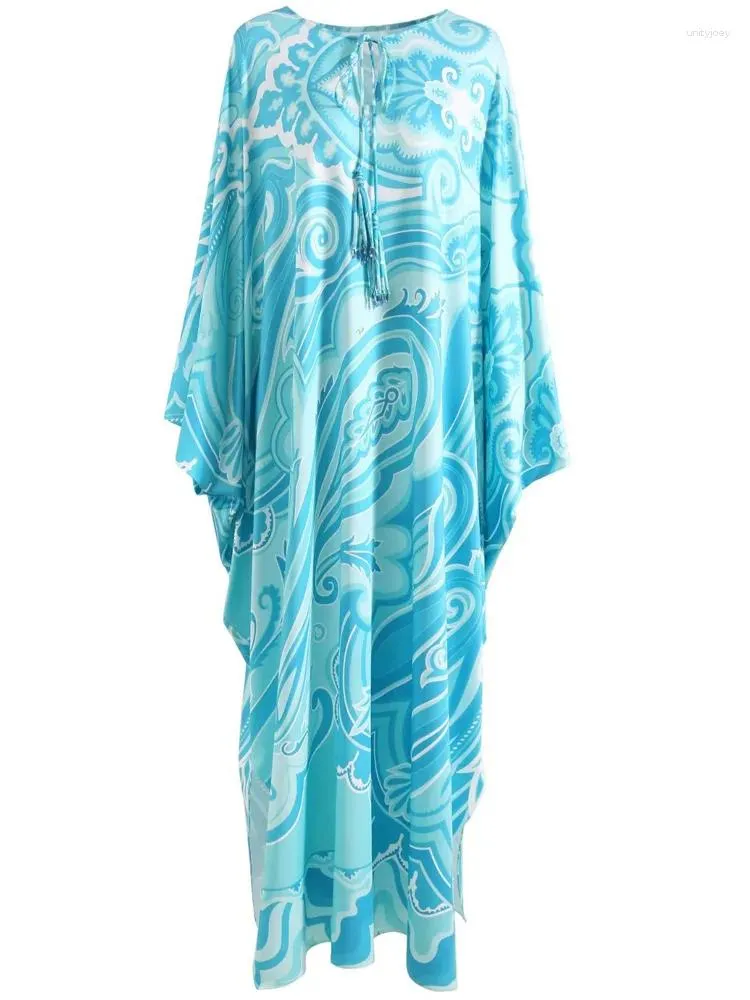 green emerald velvet dress Designer Kaftan Flowy Arabic Dress with Hand Embroidery and Block prin –  Maxim Creation main image 1