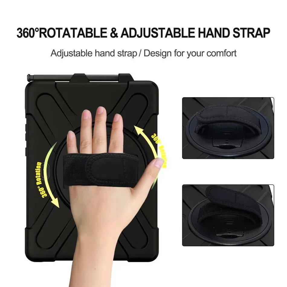 Rotating Securing Tabs Tab Active PRO 10.1 Heavy Duty Rugged Shockproof Case with 360 Rotate ...