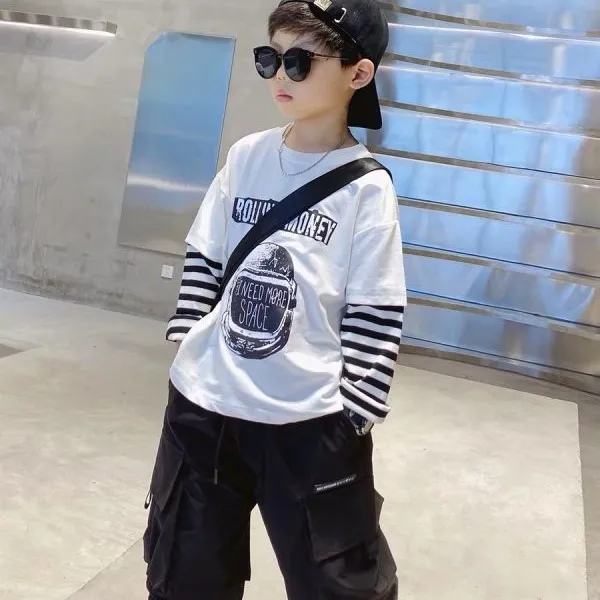 Boys Long Sleeve T Shirt Spring Autumn Streetwear Tops For 15