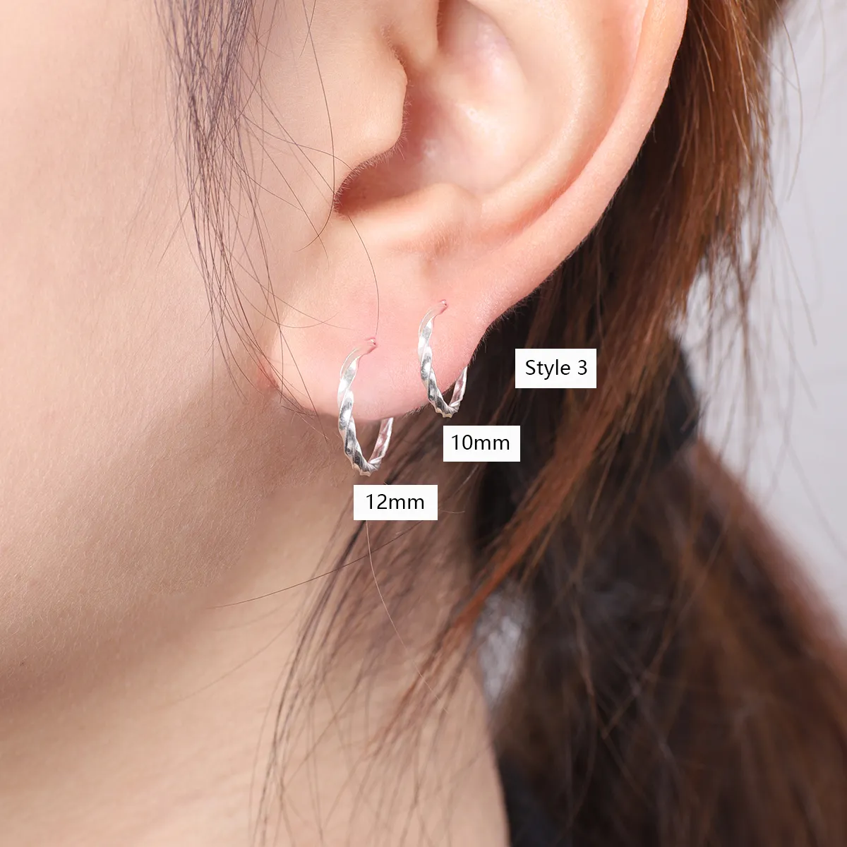 Boucles D'oreilles Géométriques En Argent Sterling 925 Plaqué Or Véritable 18 Carats Avec Incrustation De Zircon, Unisexe