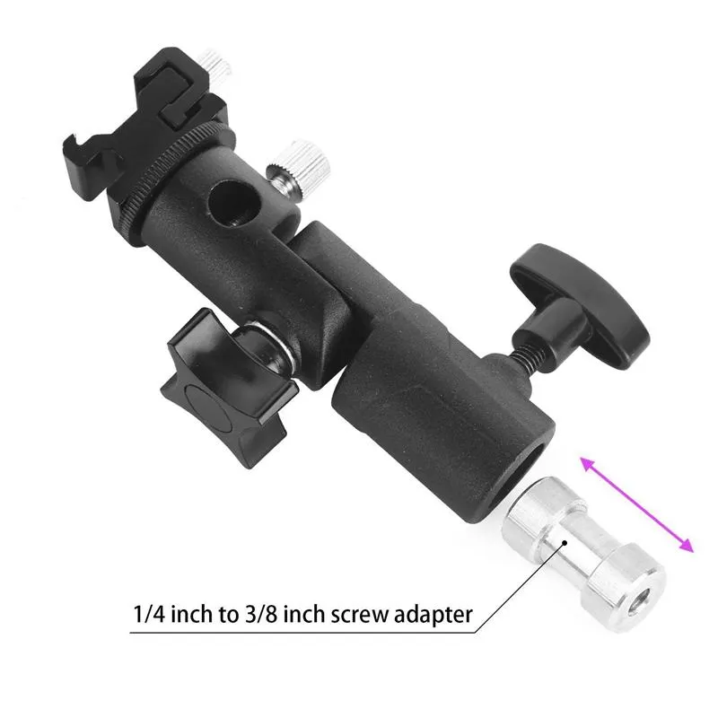 Camera Video Lighting Bracket 3-Hotshoe Speedlight Bracket For Flash Umbrella Softbox Diffuser Double Flash Bracket