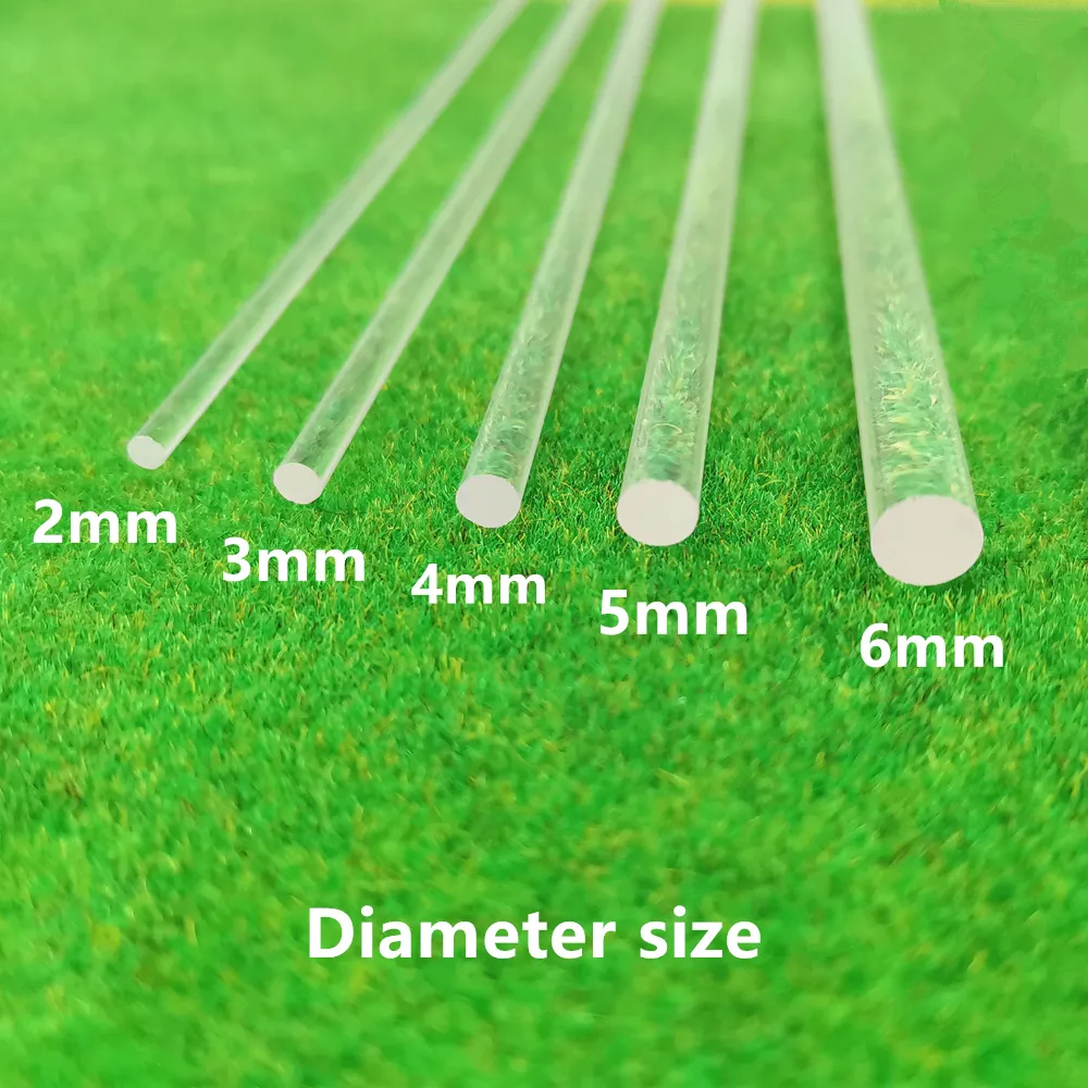 Acrylic Square Round Transparent Organic Glass Rod Multi-Size for DIY ...