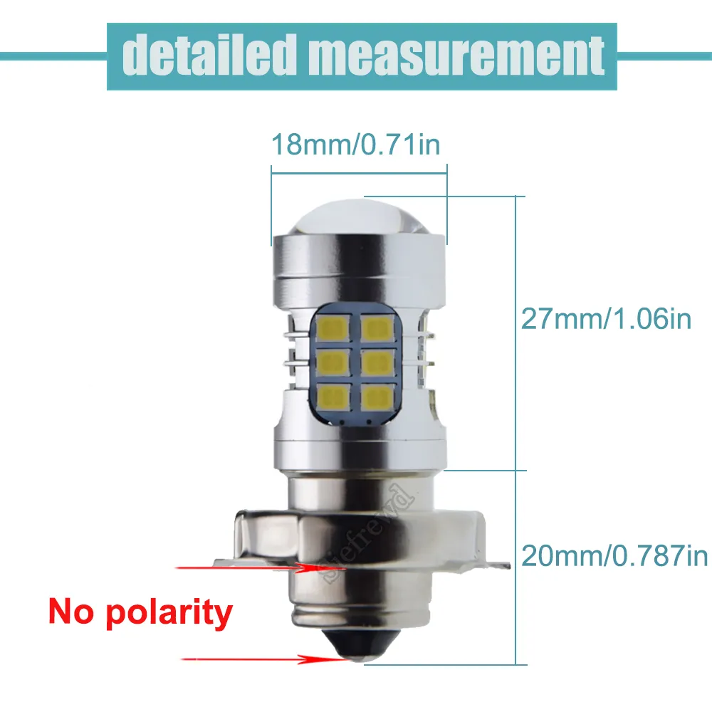 Ampoule LED Phare Moto P26S - 20 SMD 2016 - Blanc 6000K 800LM - 10-30V - Neuf