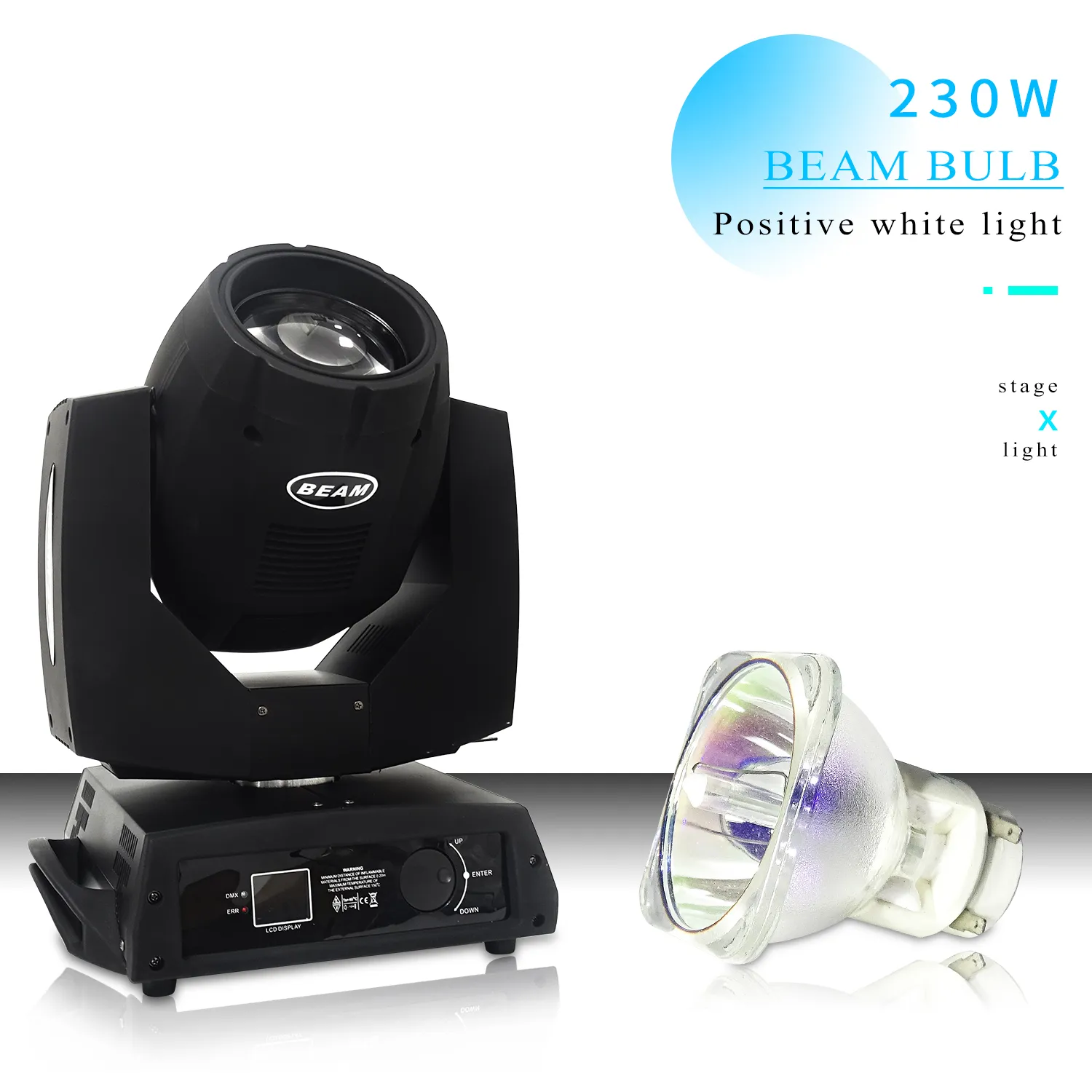 thumbnail image 2 of 7R 230W Metal Halide Lamp For Moving Beam Lights - Replacement For SIRIUS HRI230W, 2000hrs Life 2 of 6