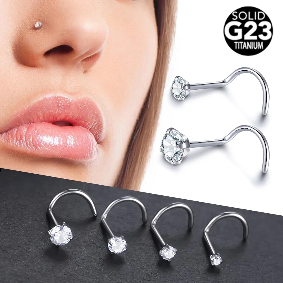 Titanium Nostril Screw Nose Ring Screw On Nose Stud Sales