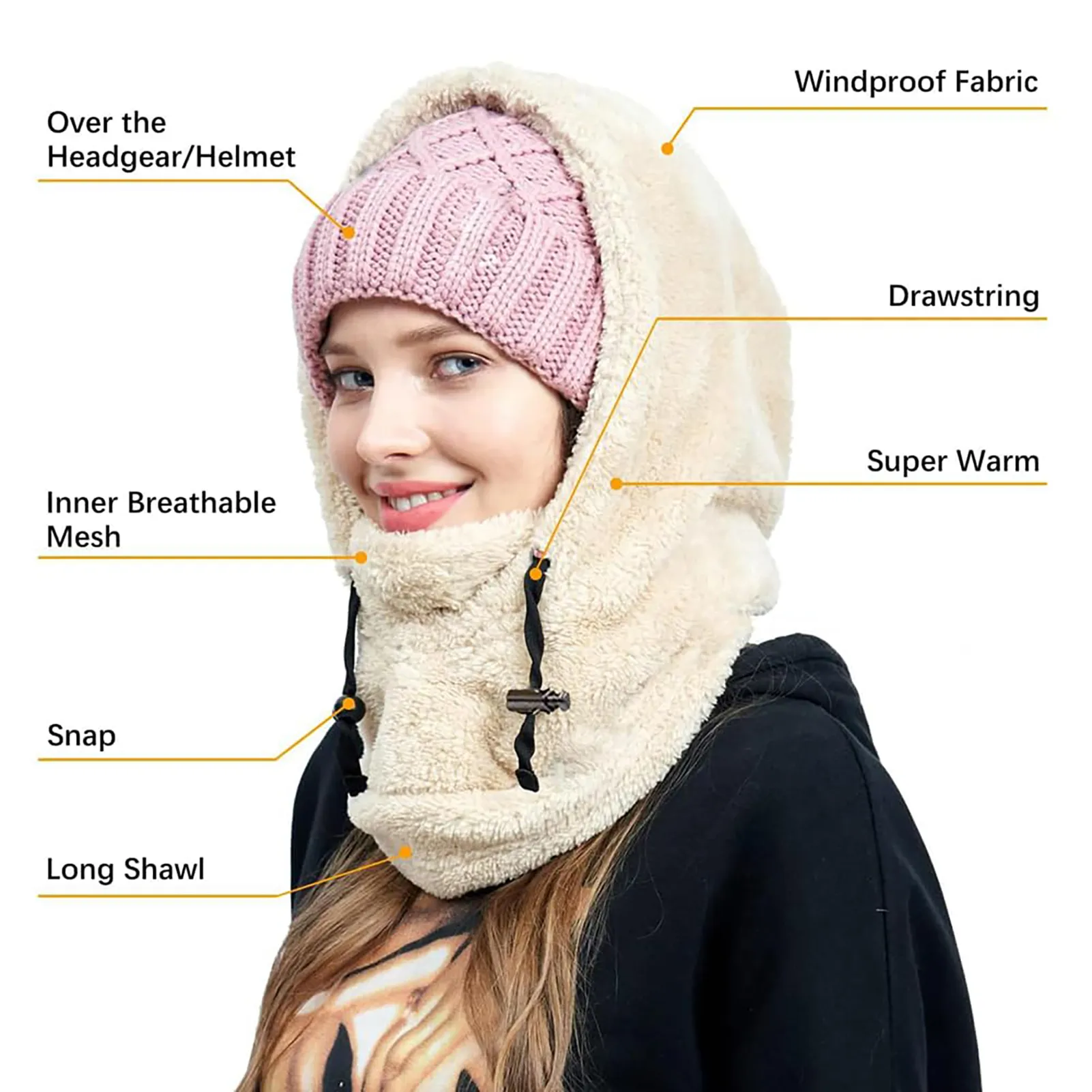 Sherpa Head Hood - Universal biker neck warmer for Winter Sherpa Head Hood - Universal biker neck warmer for Winter