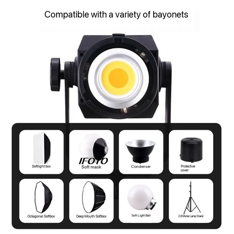 LPL VIDEO LIGHT 1500 500W スポットライト、楽屋、写真館 500W LED Video Light 5600K Photography COB Light Source for Indoor