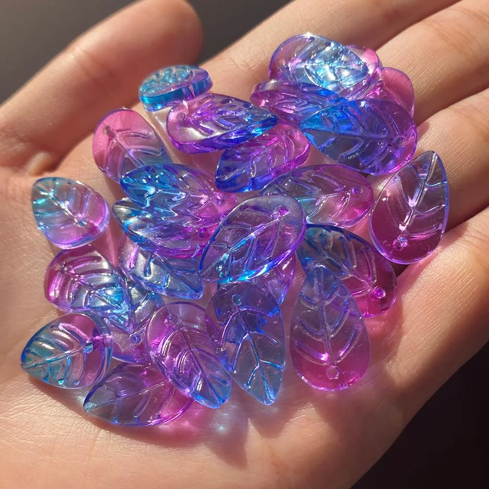 40pcs 10mm Lotus Pod Shape Lampwork Glass Beads - Loose Beads For Jewelry Making & Crafts