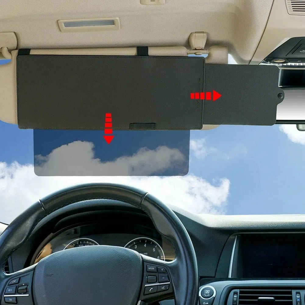 Rebvugr Polarized Sun Visor Extender, Car Sun Blocker With PC Lens And Side Sunshade Portable Auto Sun Visor Uv Protection Anti Glare Auto Visor For Safe Driving Fit For Most Cars Black - View #8