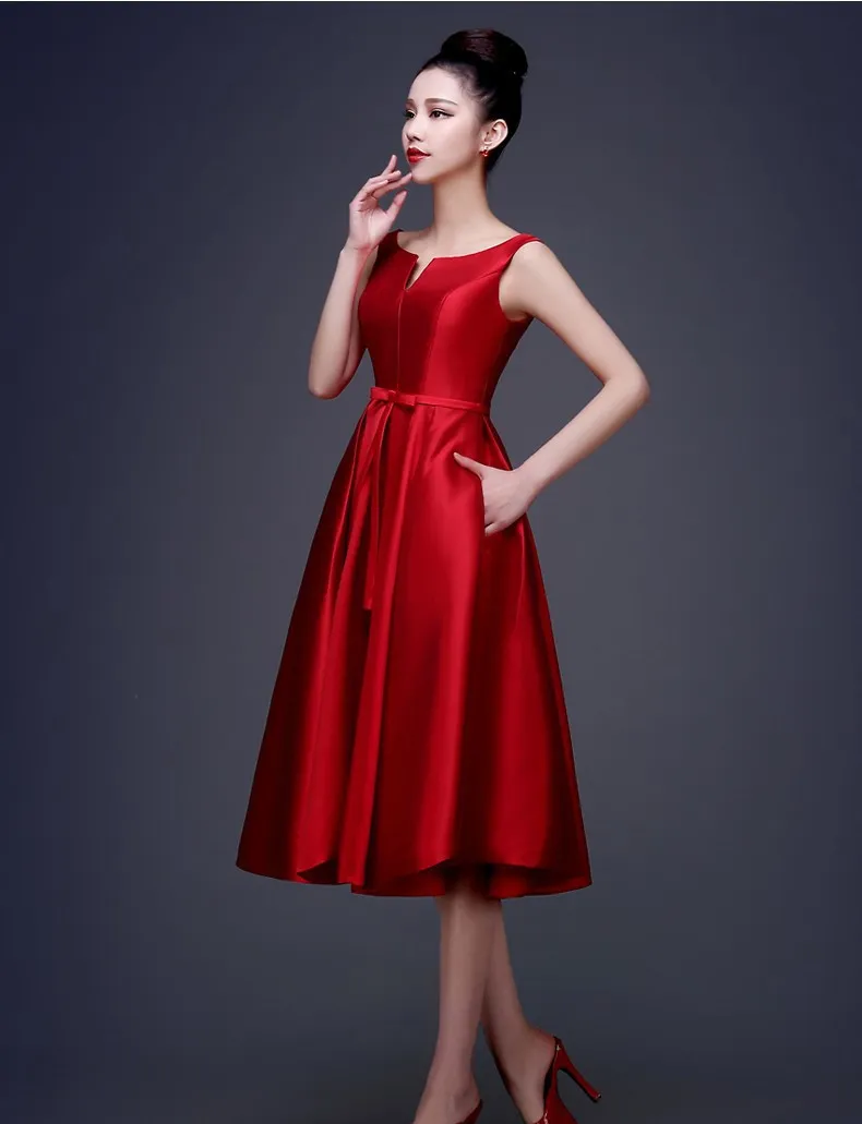 Simple A Line Plus Size Formal Banquet Red Cocktail Dress For Soiree And Cocktail Parties From Homepro15 88.73 DHgate.Com