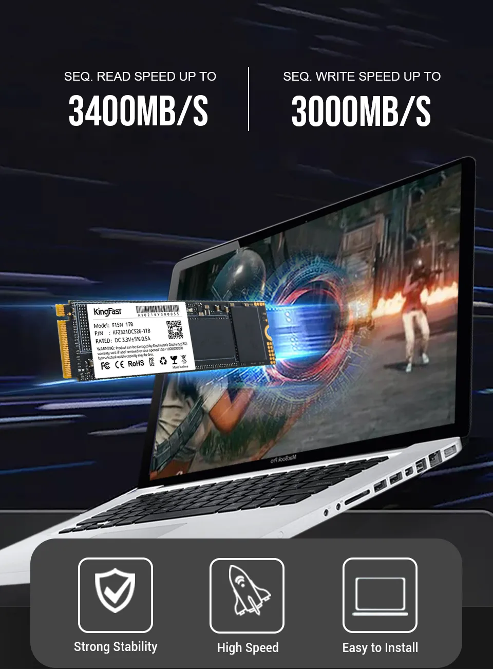 KingFast M.2 Ie NVMe SSD Internal Hard Drive 256GB 512GB 1TB 2TB