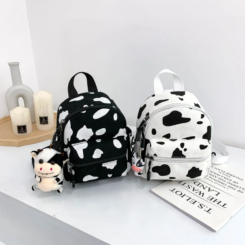 Polyester Mini Backpack Purse with Cow Print, Daypack for Women Animal Print Backpack Womens Mini Backpacks, Lightweight  main image 4