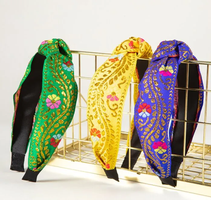 Ethnic Style Womens Embroidered Headbands - Bohemian Floral Hair