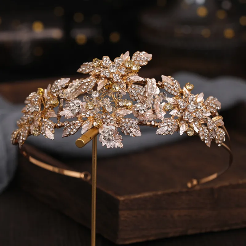 Gold Rhinestone Headband Hair Accessory Gold Wedding Hair Accessories - Bridal Hair Accessory  main image 4
