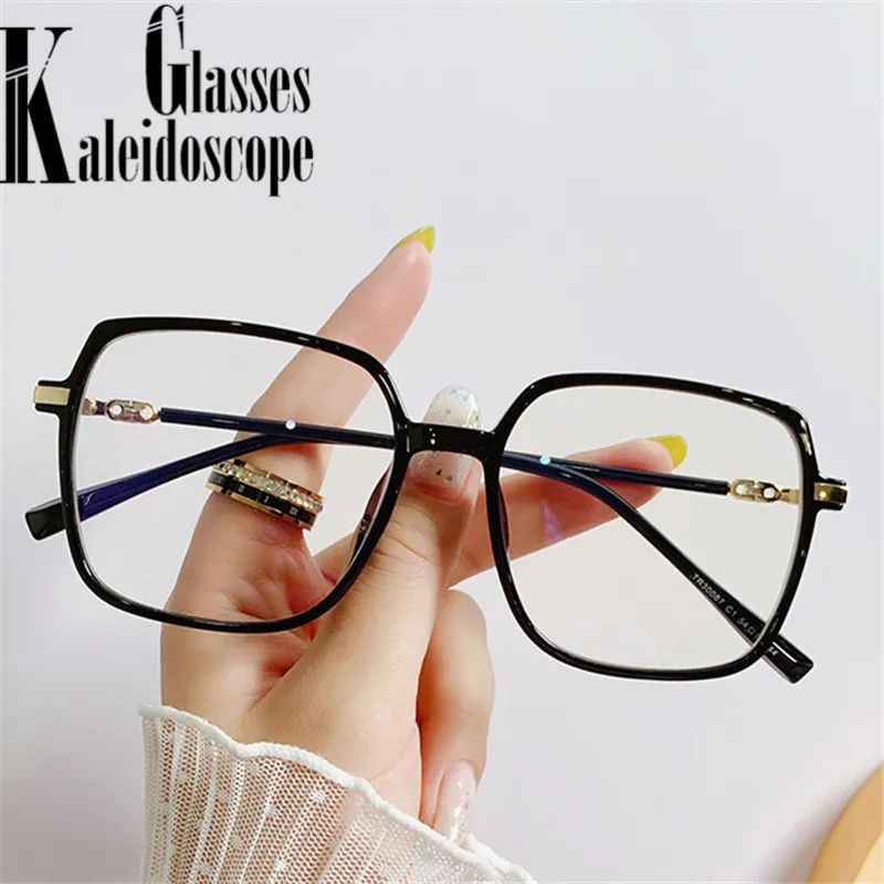 Oversized Square Finished Myopia blue light glasses for