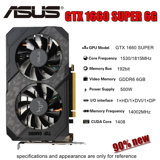 Upgraded GTX1660 Ti 6GB Graphics Card, Perfect for Gaming