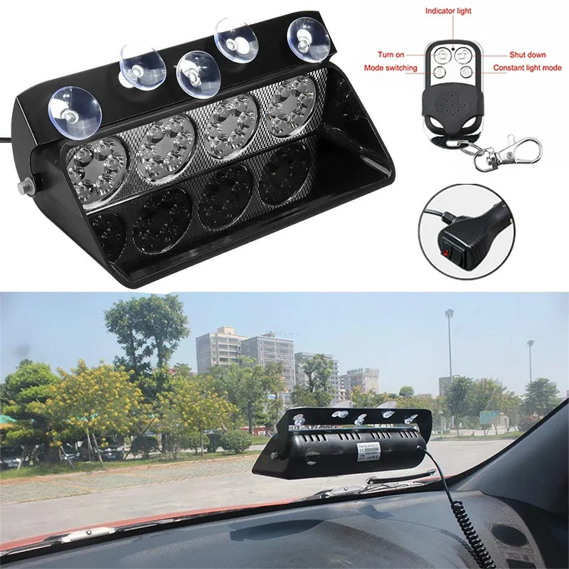 TA 4-in-1 LED Emergency Dash Strobe Lights - 26 Modes, Memory, Amber & White